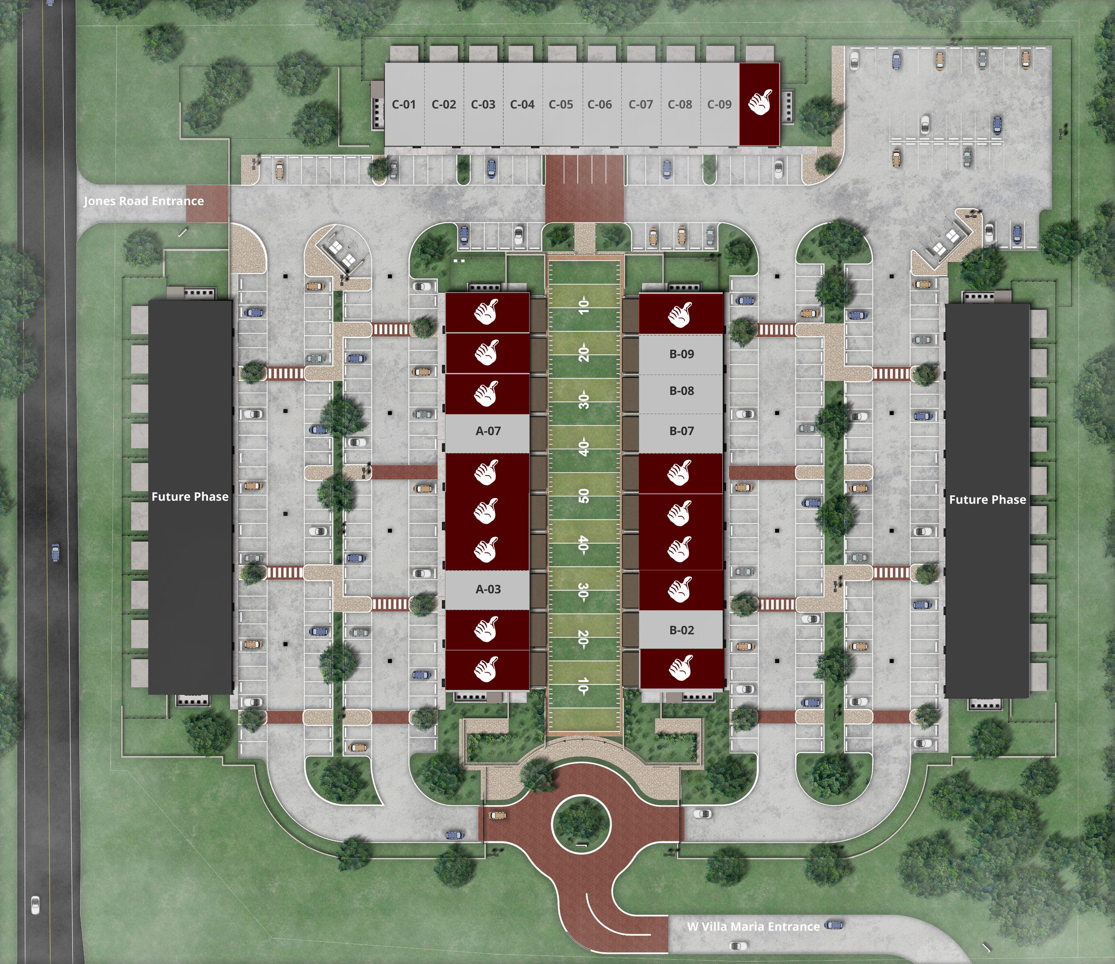 Gameday Suites availability map.